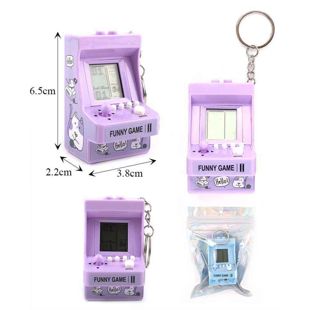 Mini Retro Arcade Game Keychain (12-Pack Bulk) – Portable Handheld Brick Game Toy, Cute Kawaii Pocket Game Console with Sound and LCD Screen (KBC-0843)