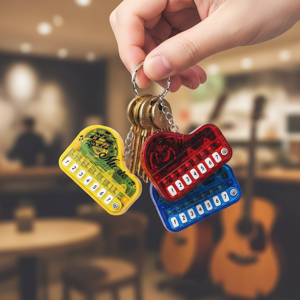 Mini Toy Piano Keyboard Keychain (12-Piece Pack) – Musical Grand Piano Keychain Novelty Toy, Party Favors, Backpack Charms, and Music Gifts for Kids and Adults (KBC-0845)