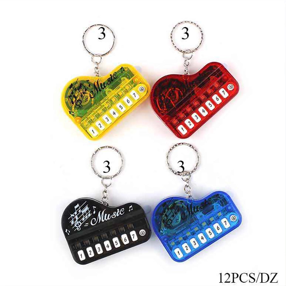 Mini Toy Piano Keyboard Keychain (12-Piece Pack) – Musical Grand Piano Keychain Novelty Toy, Party Favors, Backpack Charms, and Music Gifts for Kids and Adults (KBC-0845)