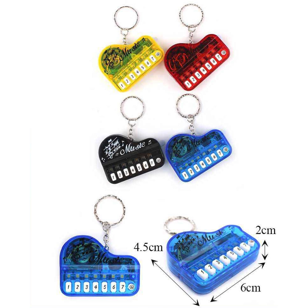 Mini Toy Piano Keyboard Keychain (12-Piece Pack) – Musical Grand Piano Keychain Novelty Toy, Party Favors, Backpack Charms, and Music Gifts for Kids and Adults (KBC-0845)