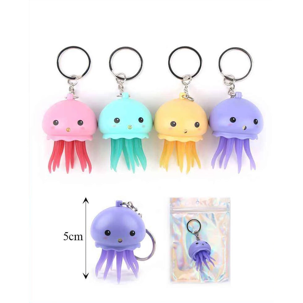 Cute Jellyfish Keychains Bulk Pack – 5cm Kawaii Pastel Ocean Animal Keyrings for Backpacks, Party Favors, Goodie Bags & Gifts (KBC-0853)