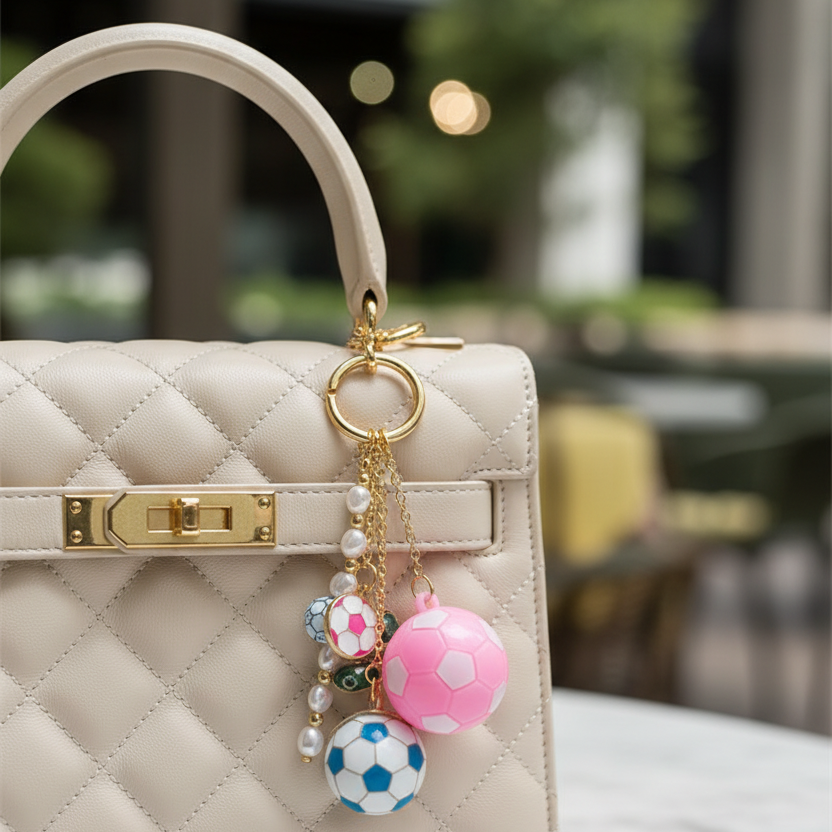 Soccer Ball Charm Keychain | Bag, Wallet Charm accessories (KC-73430FI)