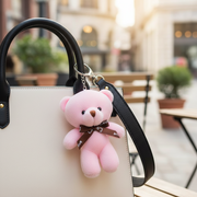 Plush Teddy Bear Keychain Set – 11cm Mini Stuffed Animal Backpack Charm, Soft Toy Bag Pendant for Girls (KC-73433M)