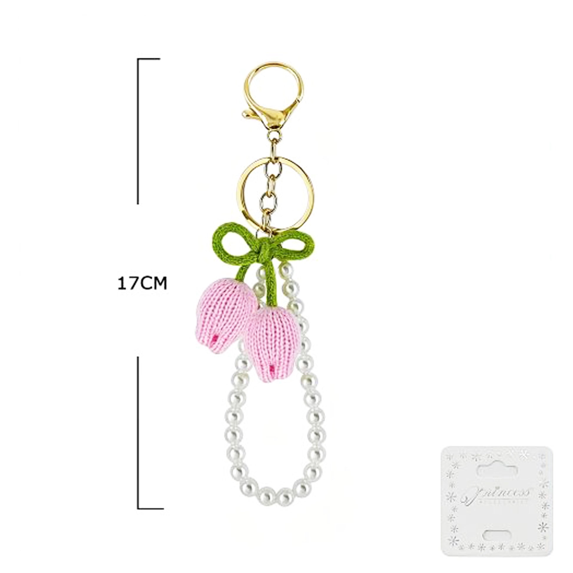 高*琦様 アクセサリー　約2200g まとめ Handmade Crochet Tulip Keychain with Faux Pearl Wristlet Strap
