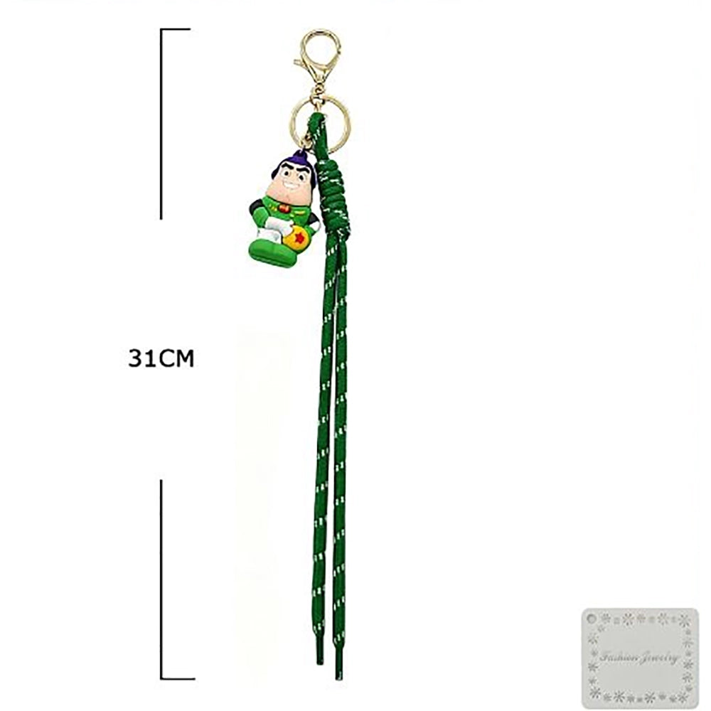 Long Paracord Character Keychain Lanyard – 31cm Braided Rope Bag Charm and Key Ring Pendant, Pack of 12 (KC-73458TY)