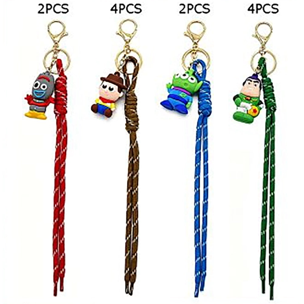 Long Paracord Character Keychain Lanyard – 31cm Braided Rope Bag Charm and Key Ring Pendant, Pack of 12 (KC-73458TY)