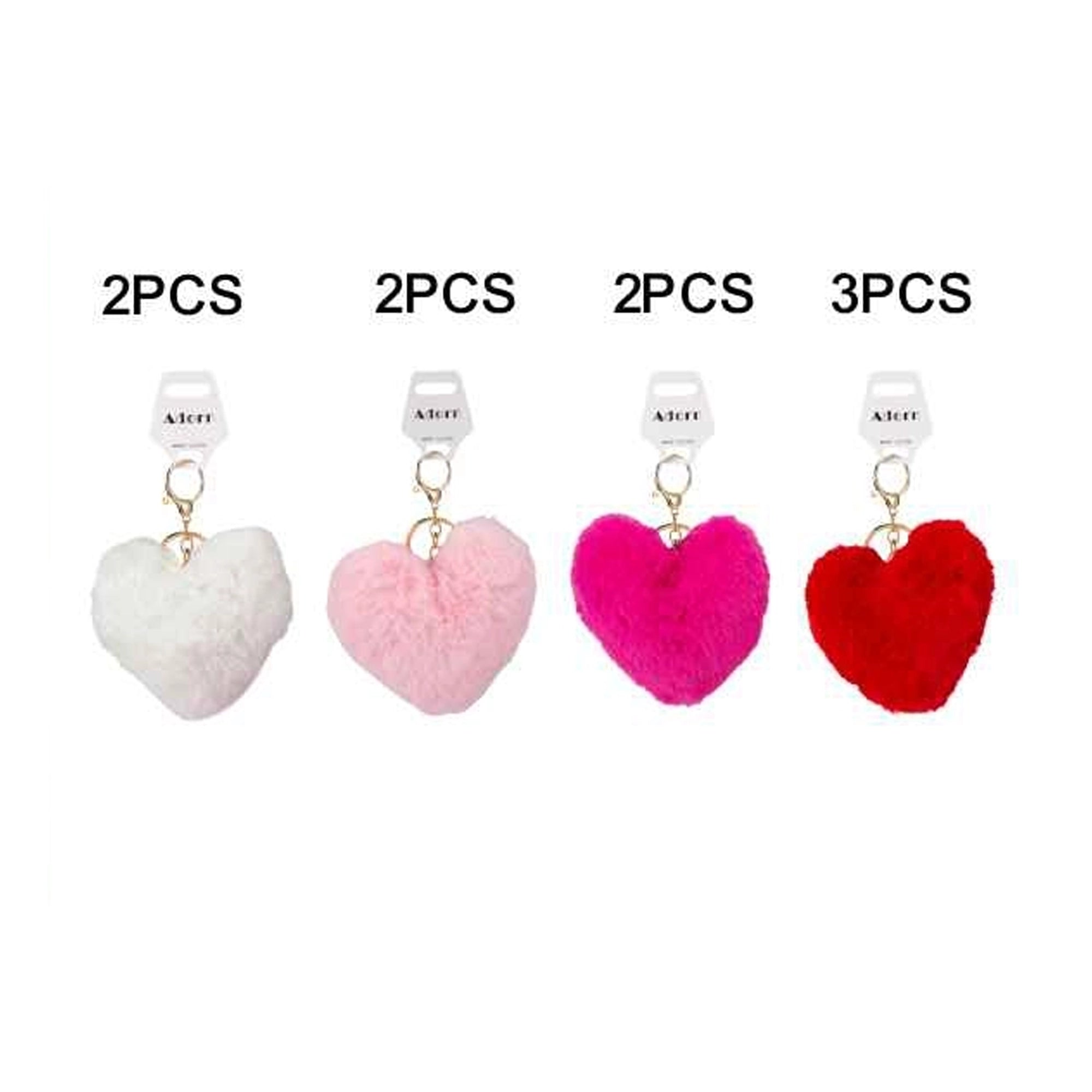 Luxury Heart Faux Fur Keychain – Soft Plush Heart Bag Charm & Key Ring, 14cm x 11cm (KC01)
