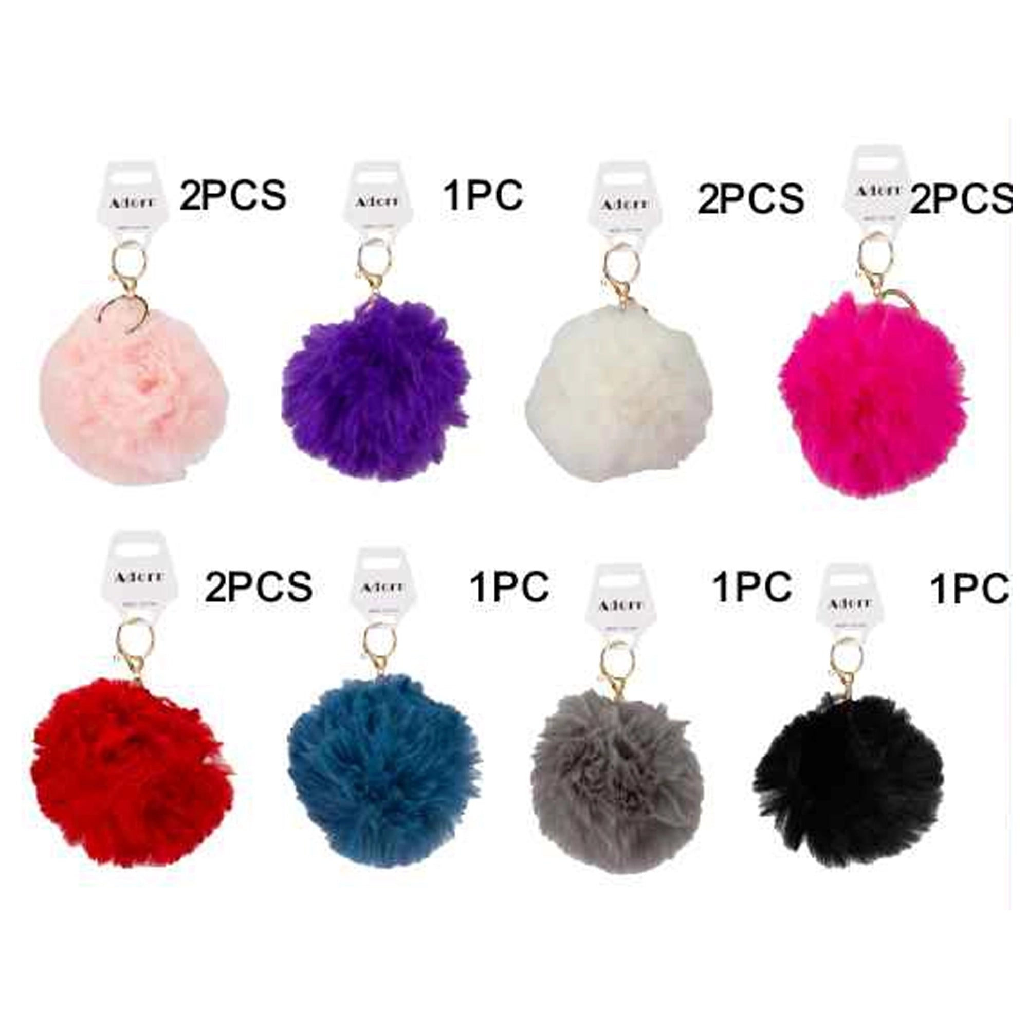 Luxurious Faux Fur Pompom Keychain – Stylish Fluffy Bag Charm & Key Accessory (KC02)