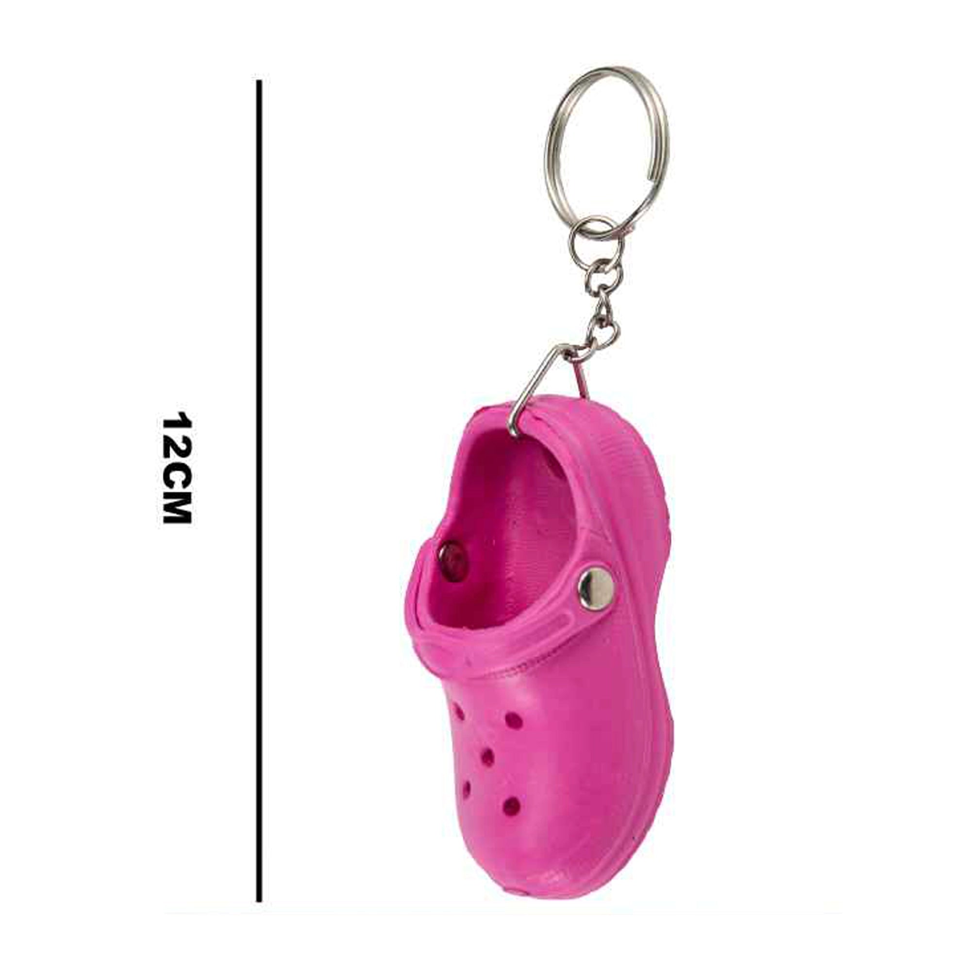 Mini Clog Shoe Keychain (4-Pack) – Cute 12cm Rubber Garden Shoe Keyring Accessories, Tiny Slipper Bag Charm (KC06)