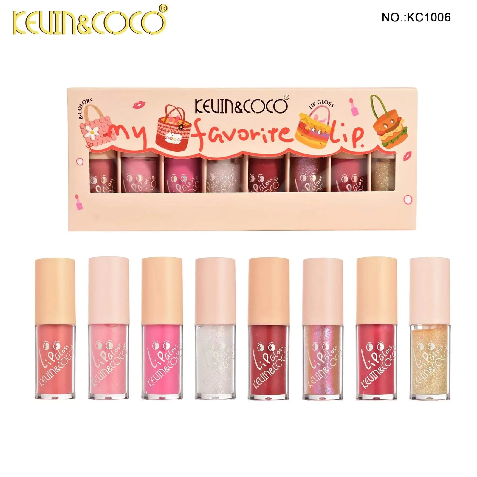 Kevin & Coco – Favor Wonderland Lip 8-Color Lip Gloss Set | 6-Piece Set