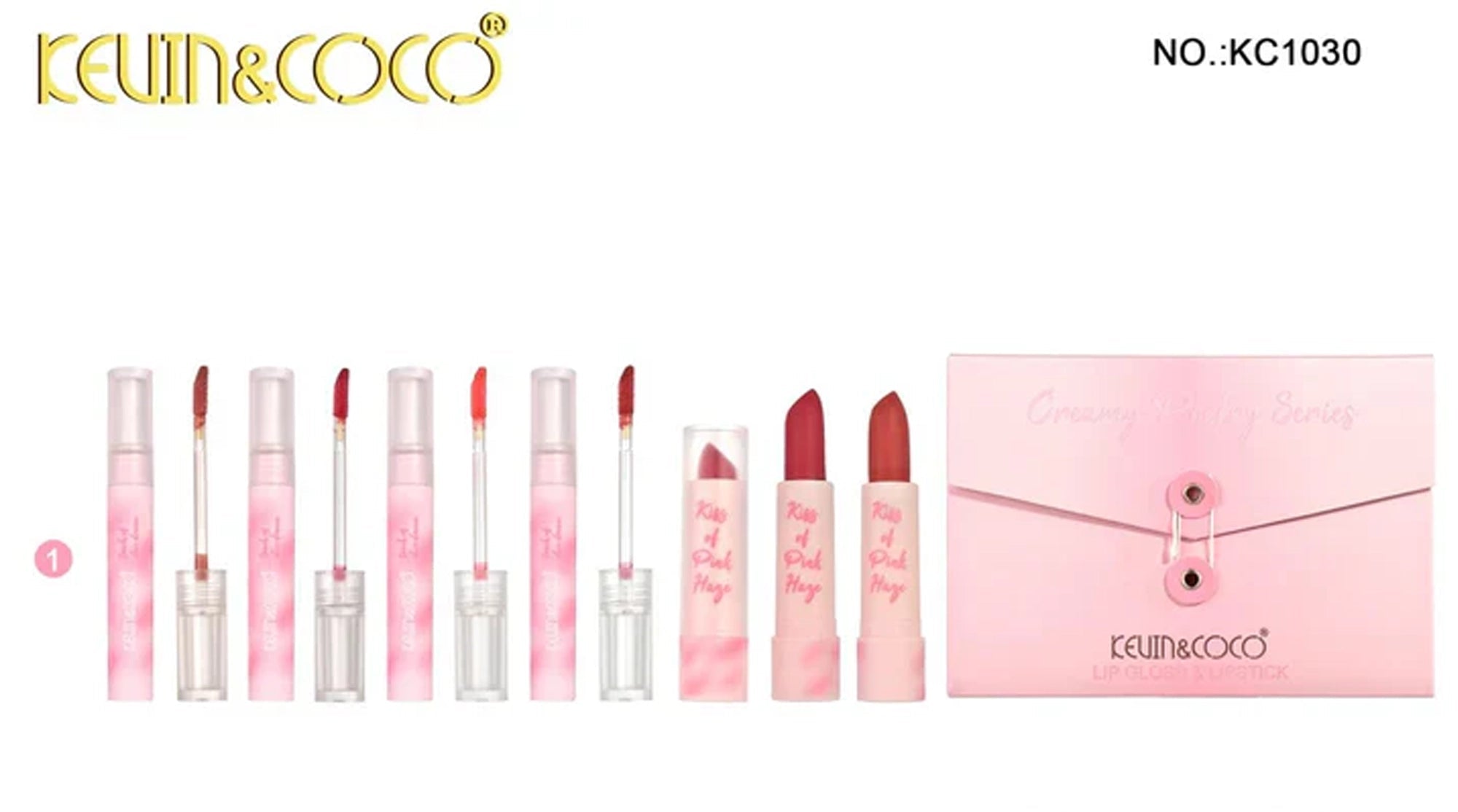 Kevin&Coco - Creamy Poetry Series Lipgloss & Lipstick Set - A