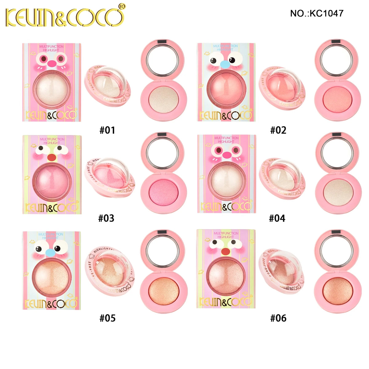 Kevin & Coco - Pet Planet Highlighter Powder-12 PCS