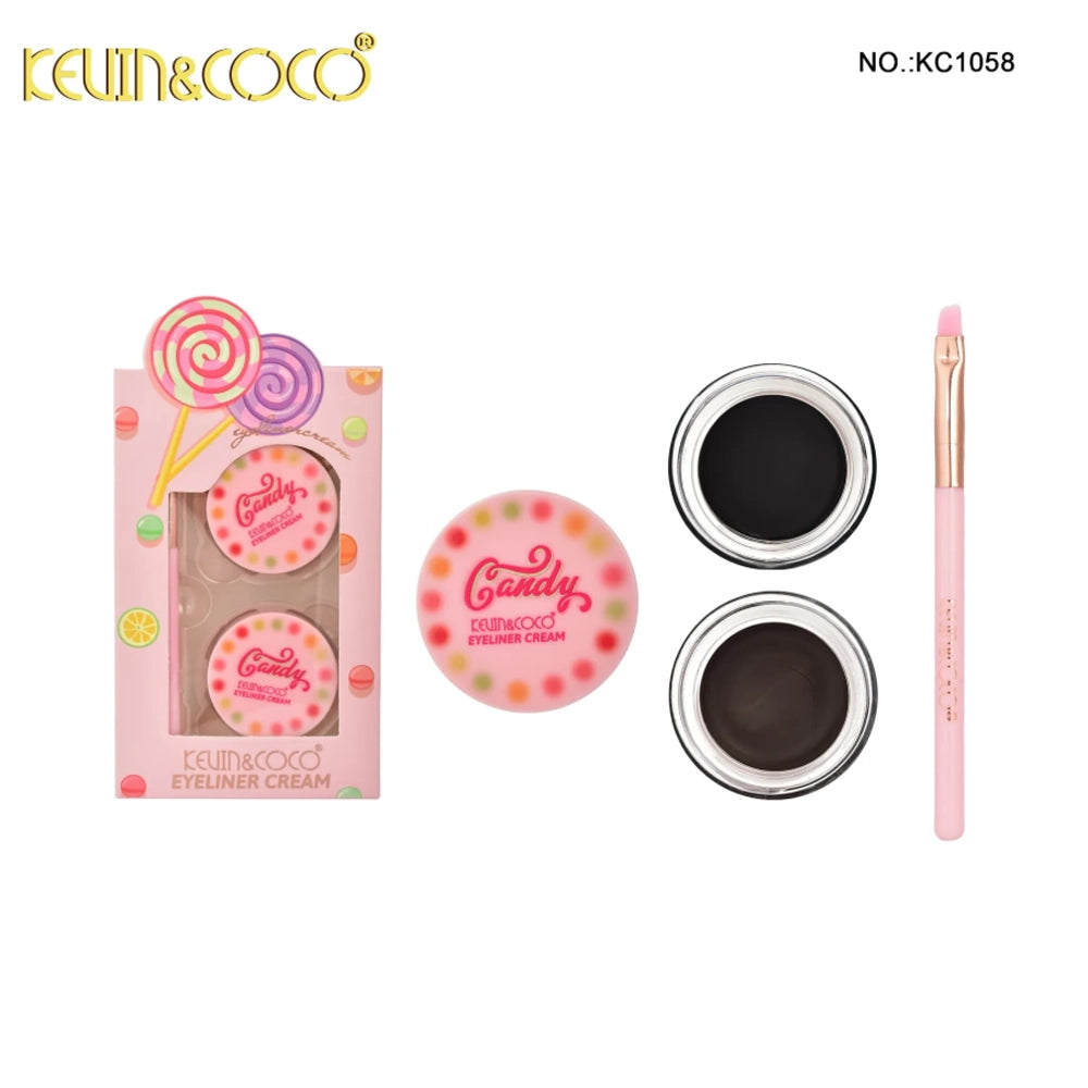 Kevin&Coco - Candy Glow Dream Eyeliner Jelly Duo BRW/BLK + Brush