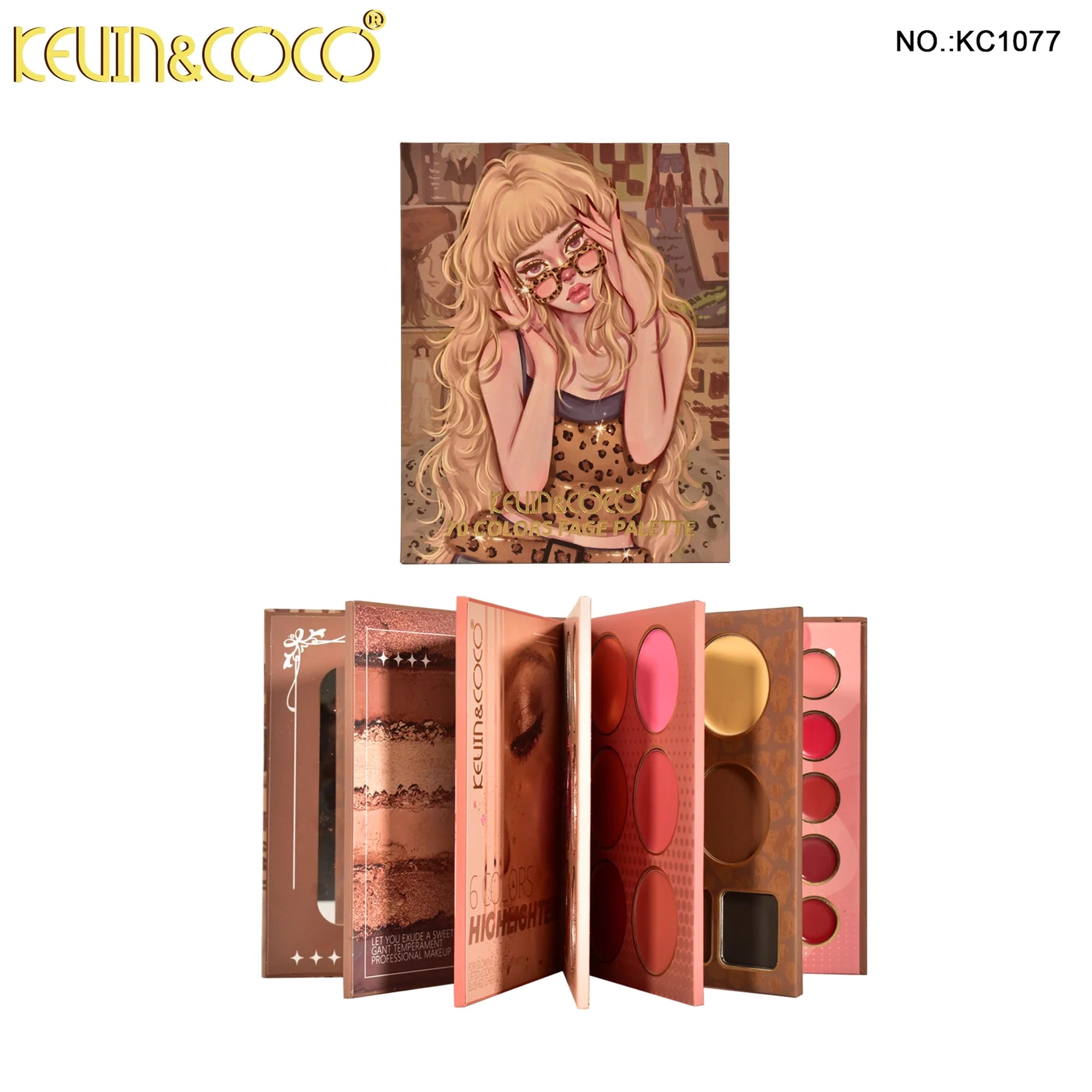 Kevin&Coco - 79-Color Leopard Girl 6-Layer All-in-One Glam Kit