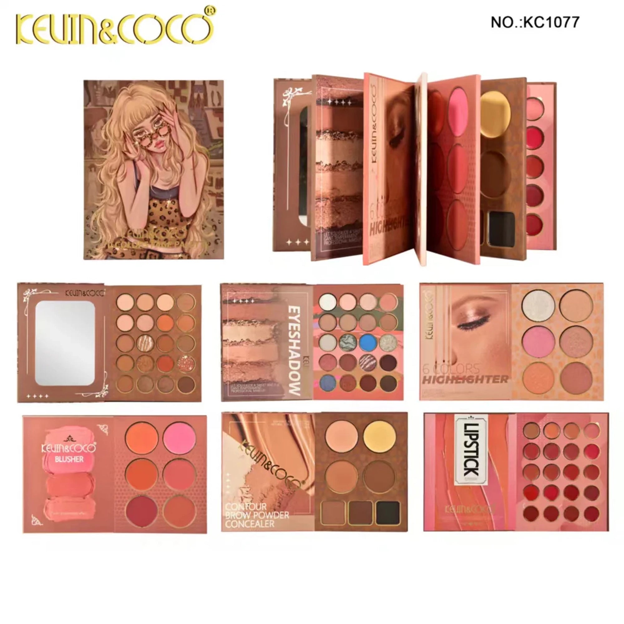 Kevin&Coco - 79-Color Leopard Girl 6-Layer All-in-One Glam Kit
