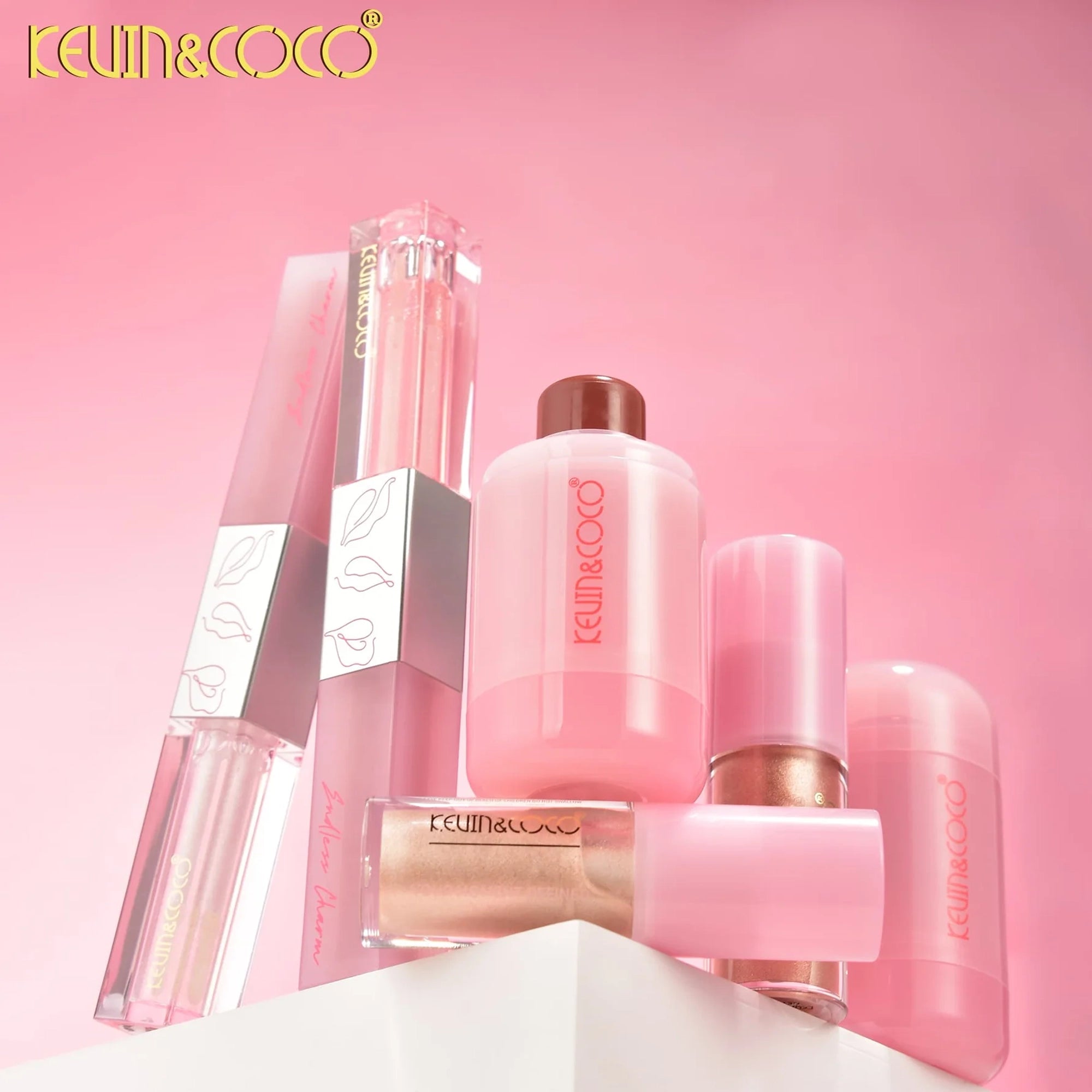 Kevin&Coco - Pudding Professional Makeup Set (Lip/Liquid Highlight/Cream Blush) - B