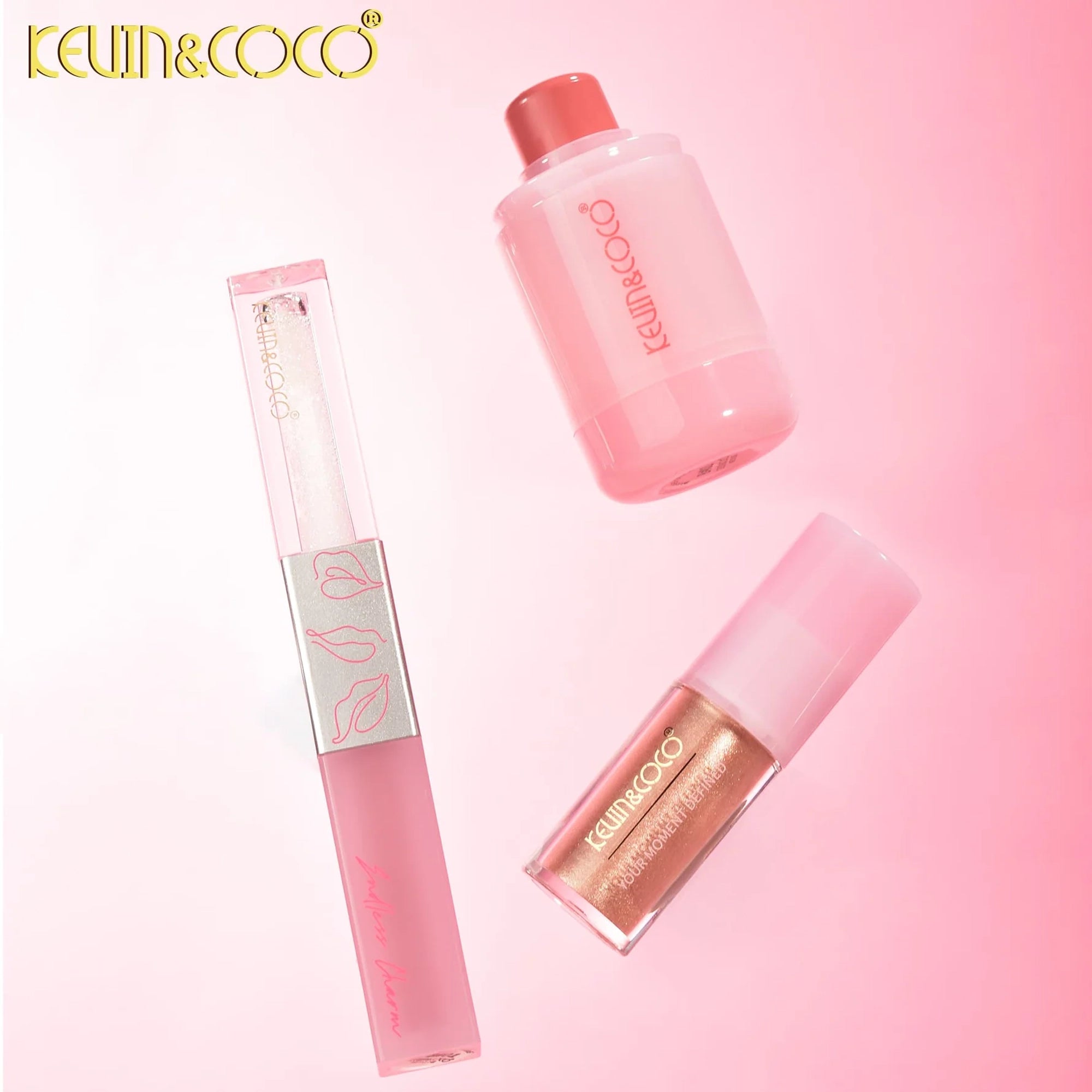 Kevin&Coco - Pudding Professional Makeup Set (Lip/Liquid Highlight/Cream Blush) - B