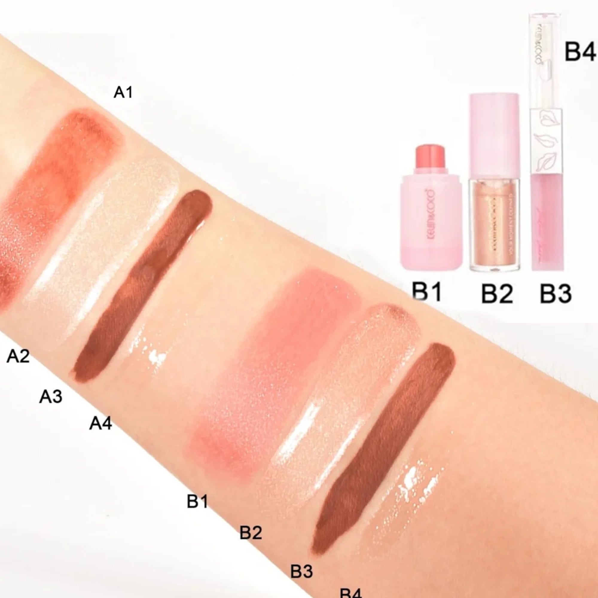 Kevin&Coco - Pudding Professional Makeup Set (Lip/Liquid Highlight/Cream Blush) - B