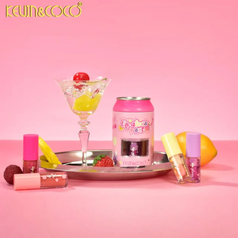 Kevin & Coco – Fruit Satin Lip Gloss 4-Piece Assortment