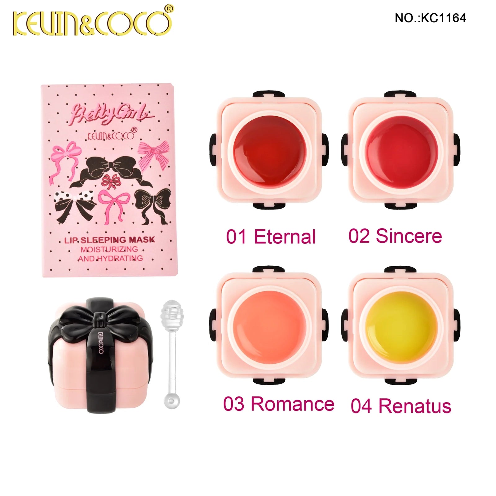Kevin & CoCo – Bow Pretty Girl Lip Mask | 12-Piece Set