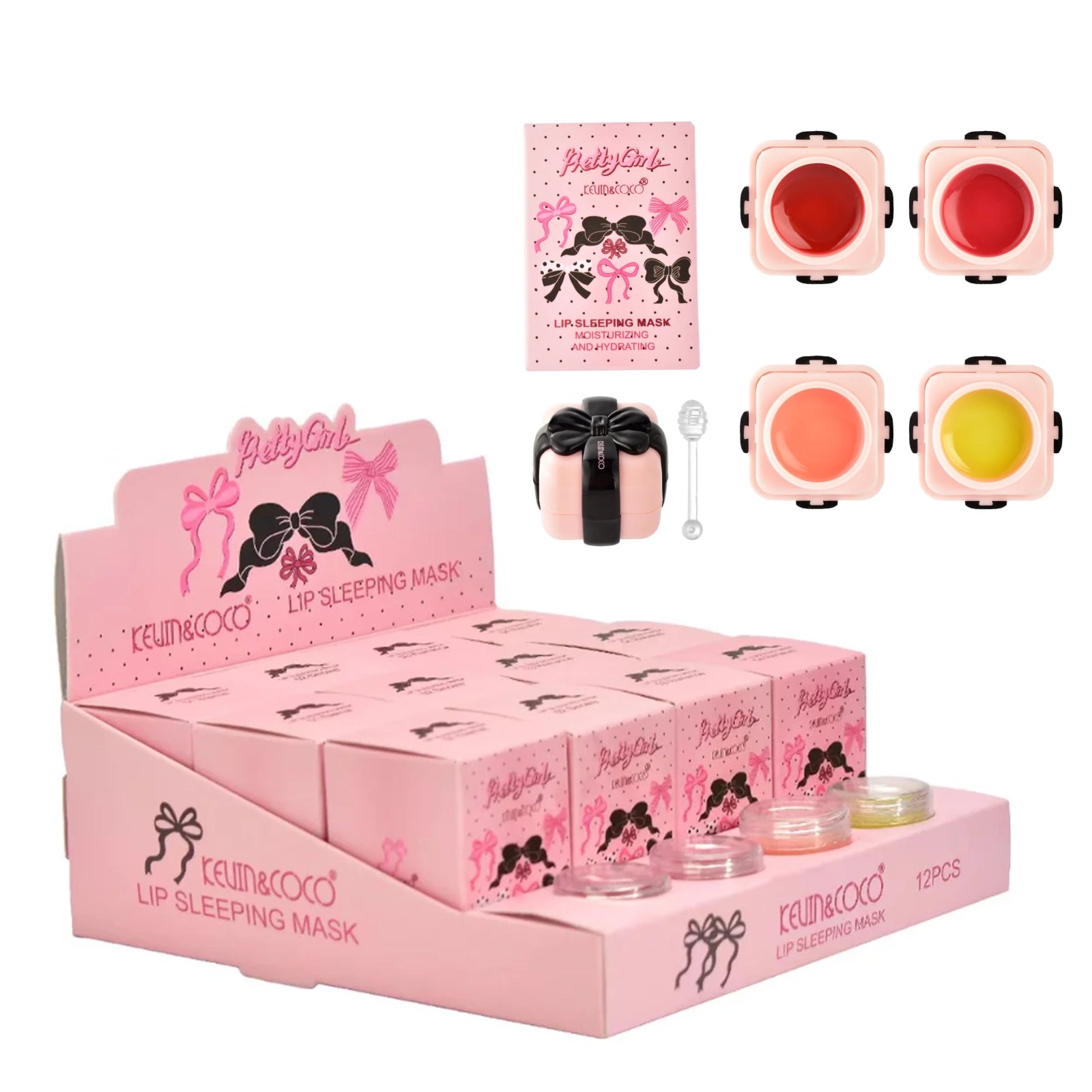 Kevin & CoCo – Bow Pretty Girl Lip Mask | 12-Piece Set