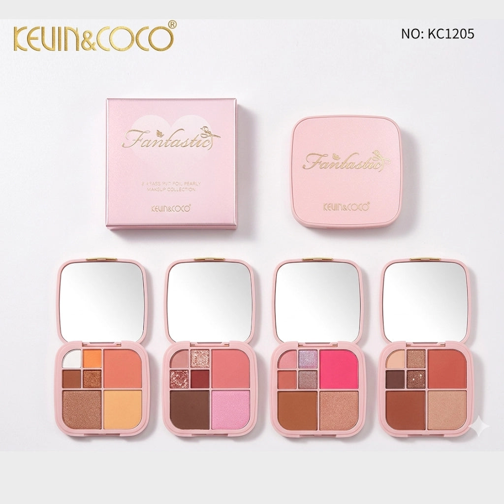 Kevin & Coco "Fantastic" All-In-One Makeup Palette (1-2) | 4-Shade Color Ways for Eyes, Cheeks & Face