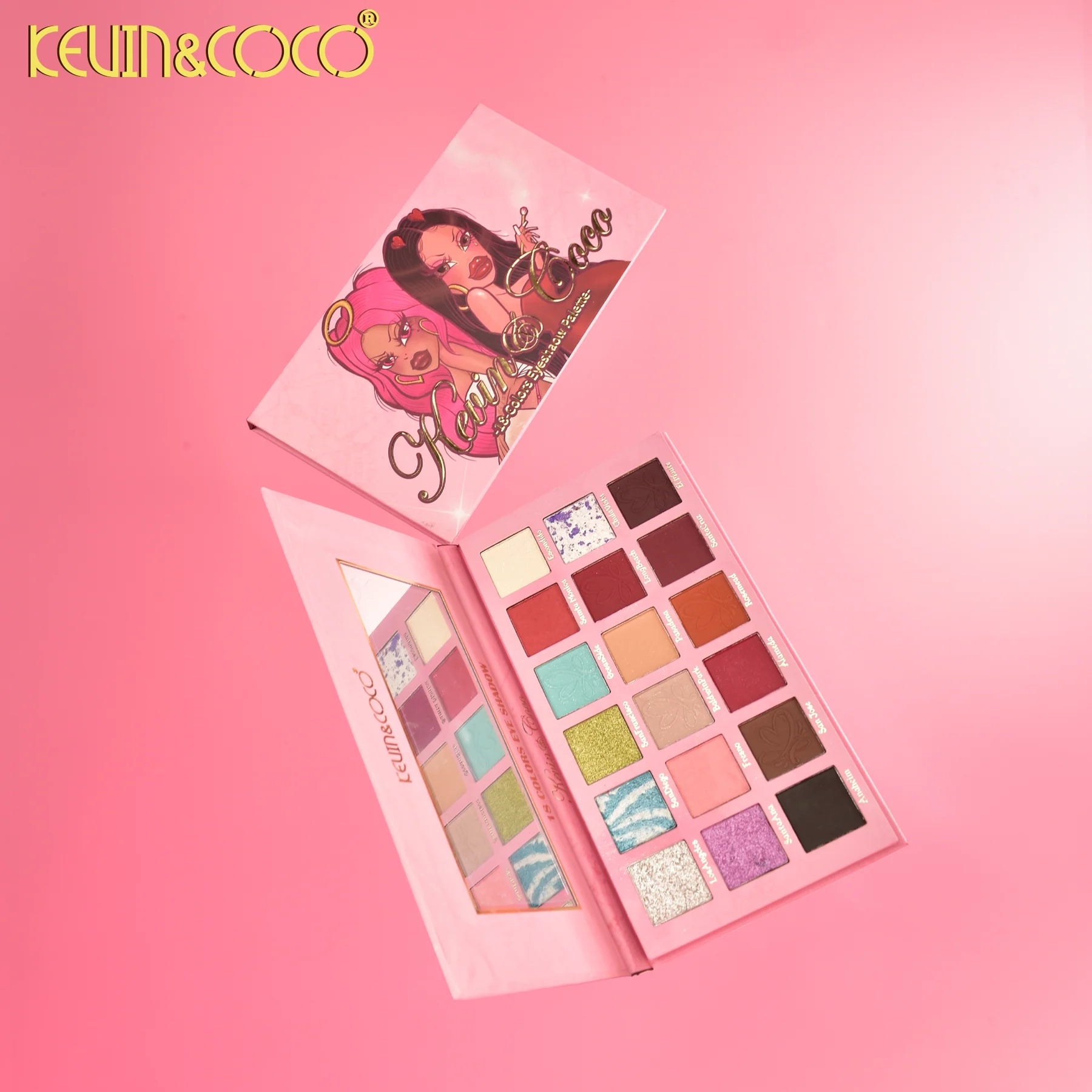 Kevin & Coco - Spotlight City 18-Color Eyeshadow Palette – Urban Glam Meets High-Impact Color