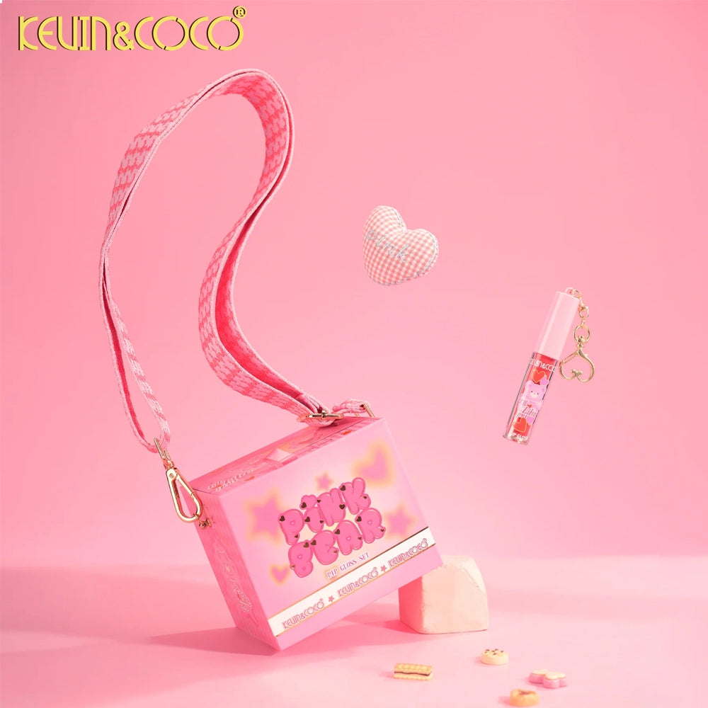 Kevin & Coco - Pink Bear Box W/Strap 6PC Lip Gloss Set