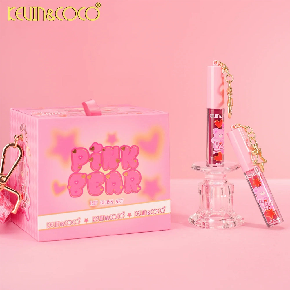 Kevin & Coco - Pink Bear Box W/Strap 6PC Lip Gloss Set