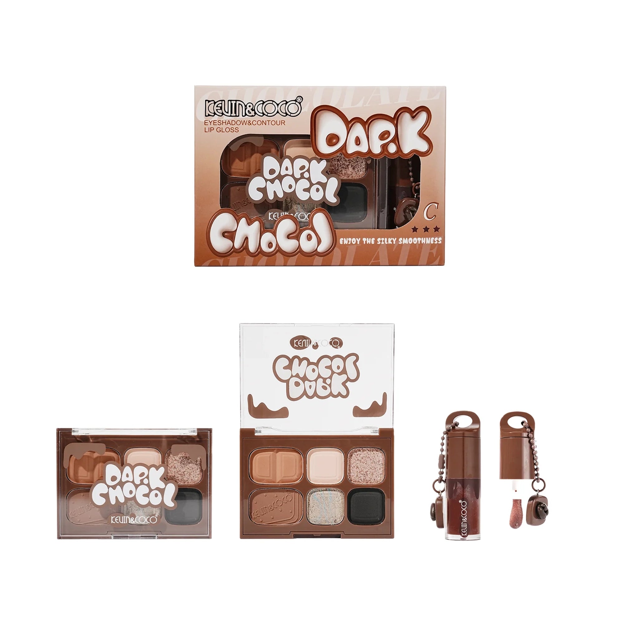 Kevin&Coco - Qiaoqiao Dark Chocolate - Contour Powder & Contour Liquid Duo