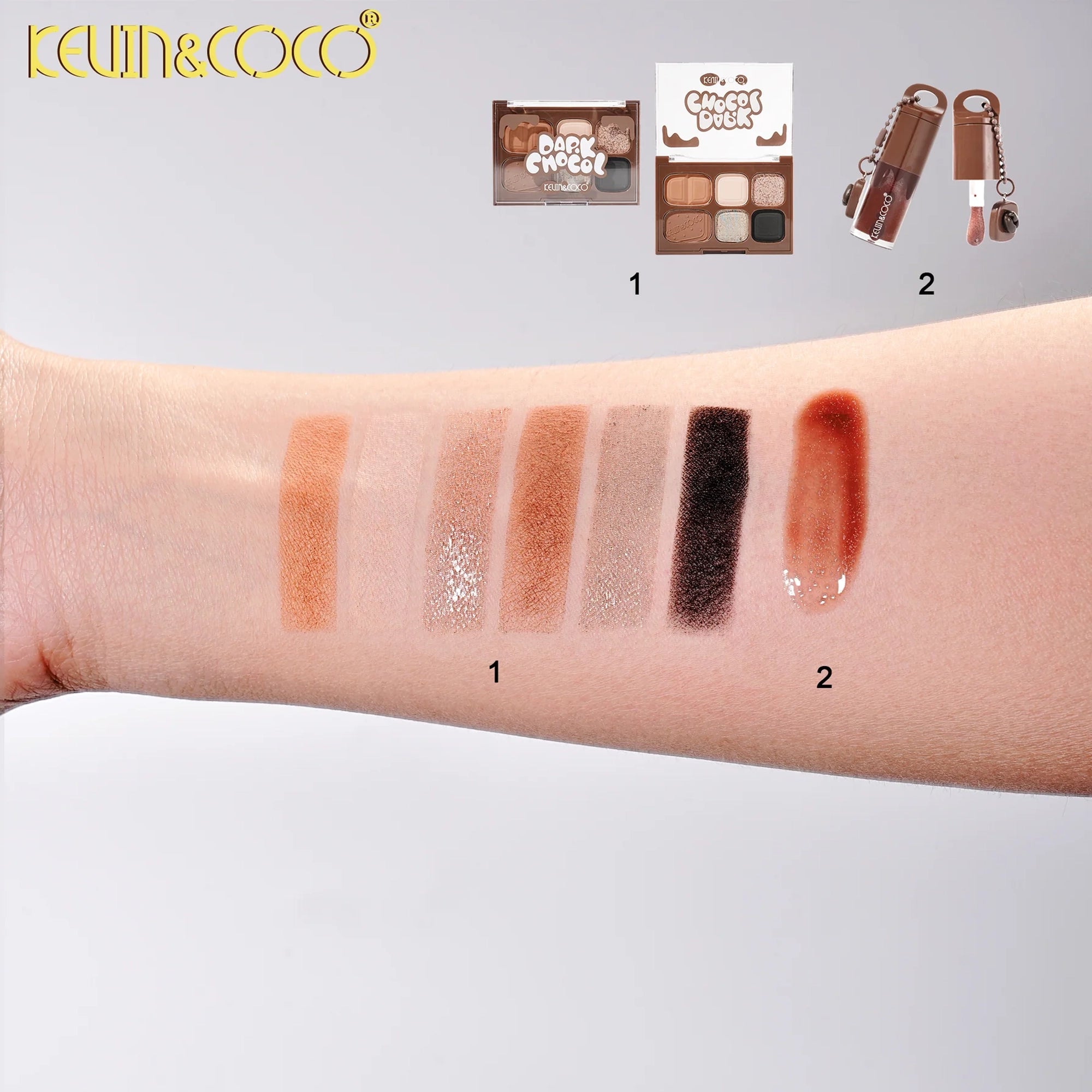 Kevin&Coco - Qiaoqiao Dark Chocolate - Contour Powder & Contour Liquid Duo