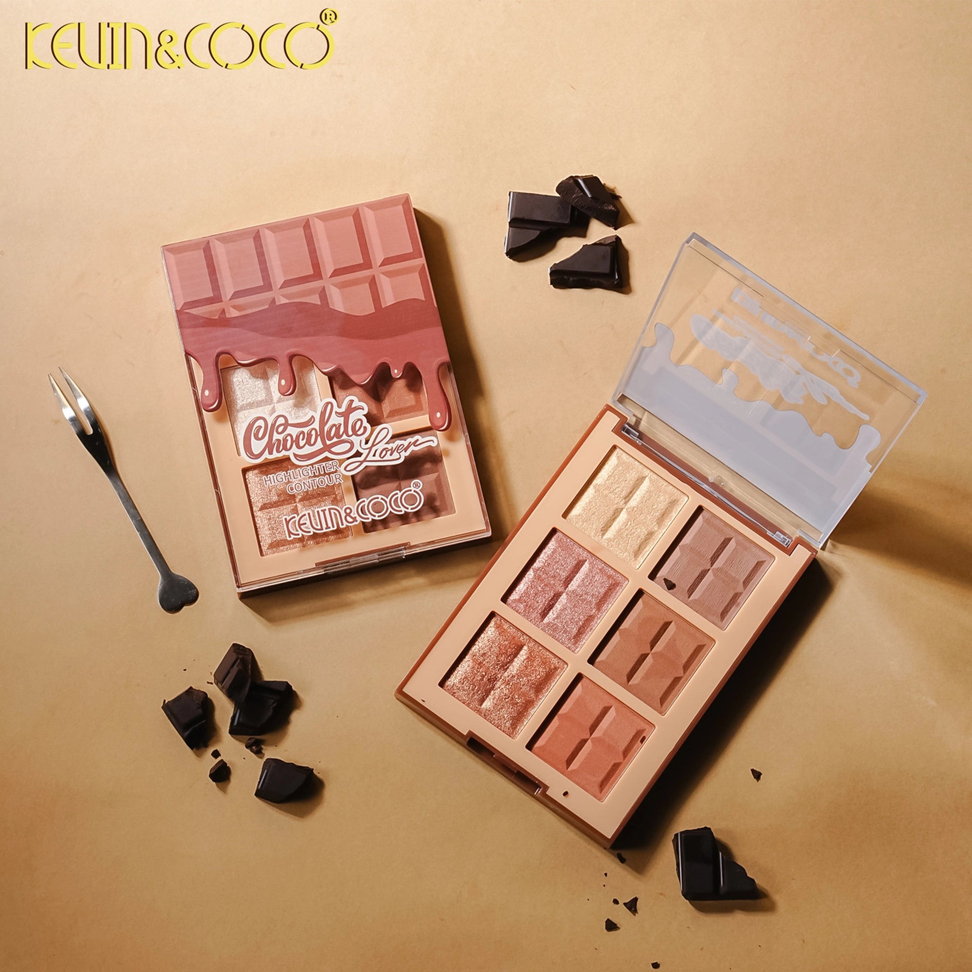 Kevin & Coco - Chocolate Lover Highlighter & Contour Palette (12-Piece Display Set)
