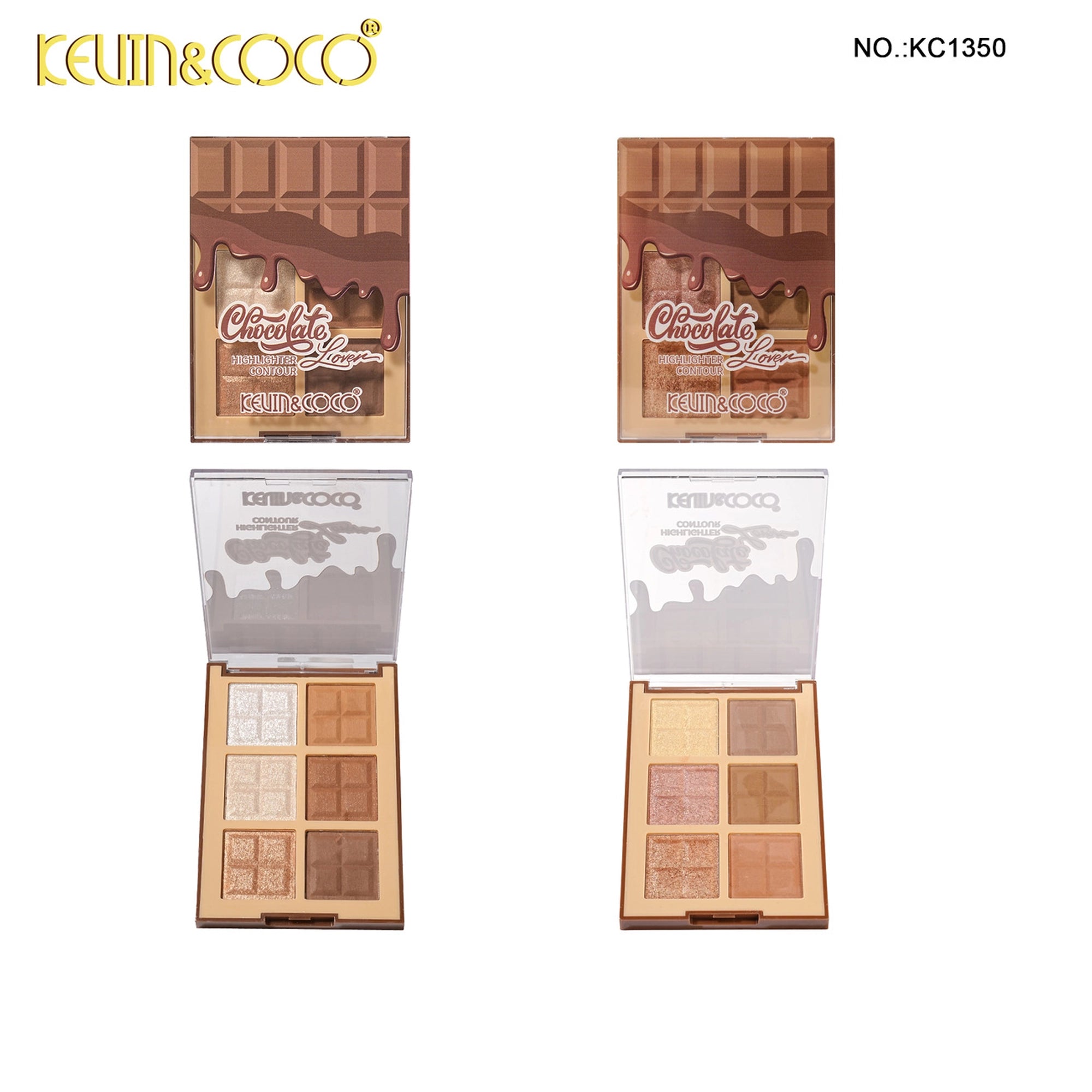 Kevin & Coco - Chocolate Lover Highlighter & Contour Palette (12-Piece Display Set)