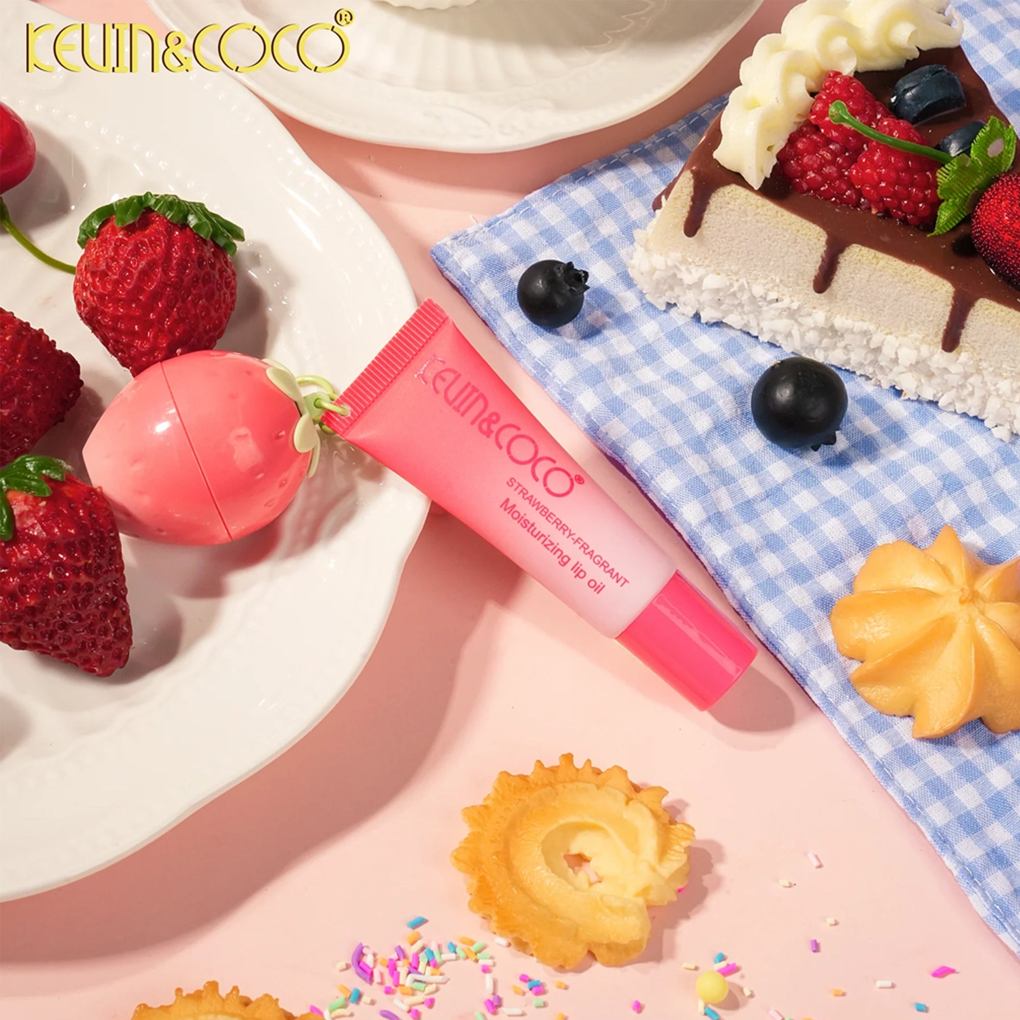 Kevin & Coco - Strawberry Mood-Changing Lip Gloss & Lip Oil