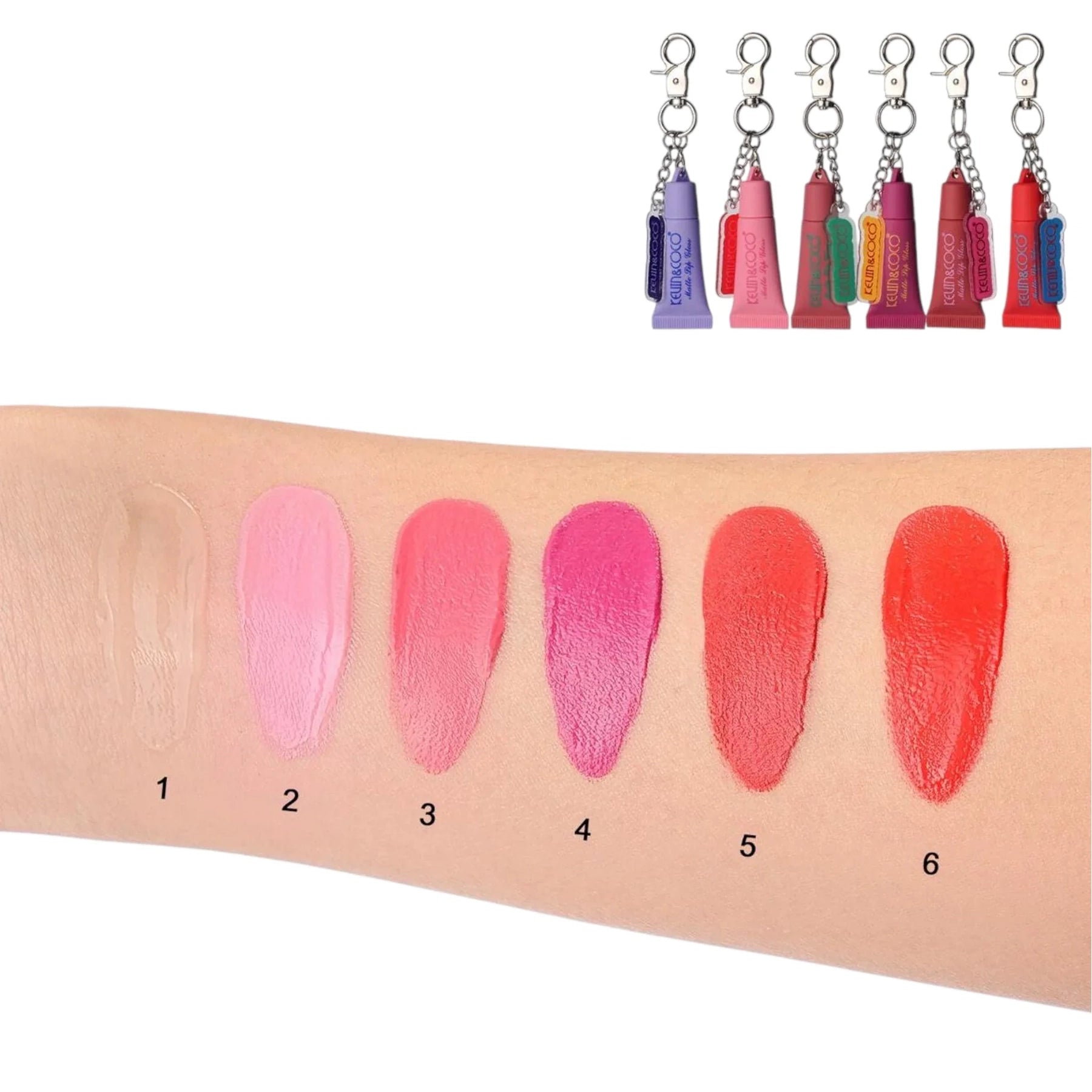 Kevin & Coco - Matte Lip Gloss Keychain – Trendy Mini Lip Matte Set