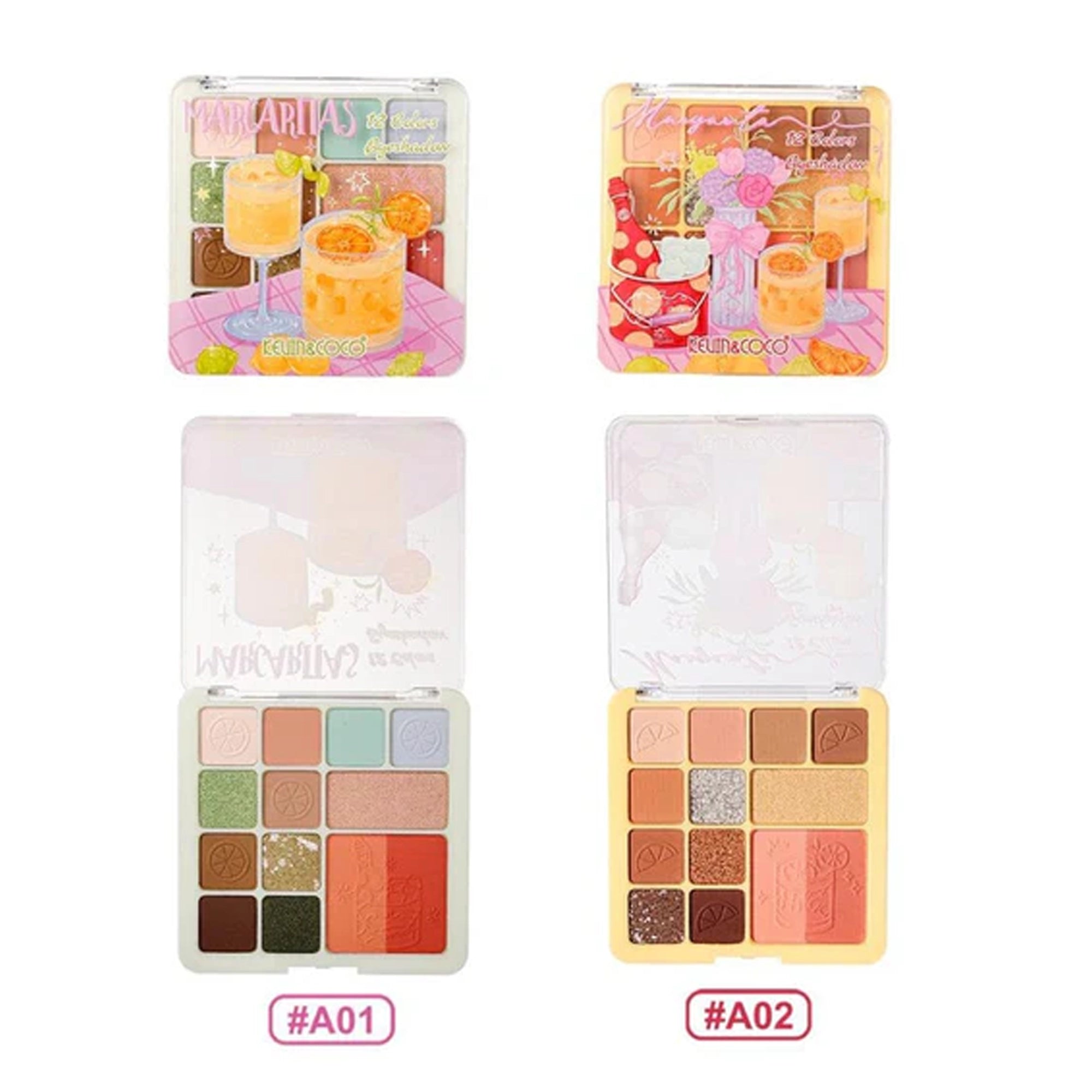 Kevin & Coco - "Margarita" 12-Color Eyeshadow Palette Display Set