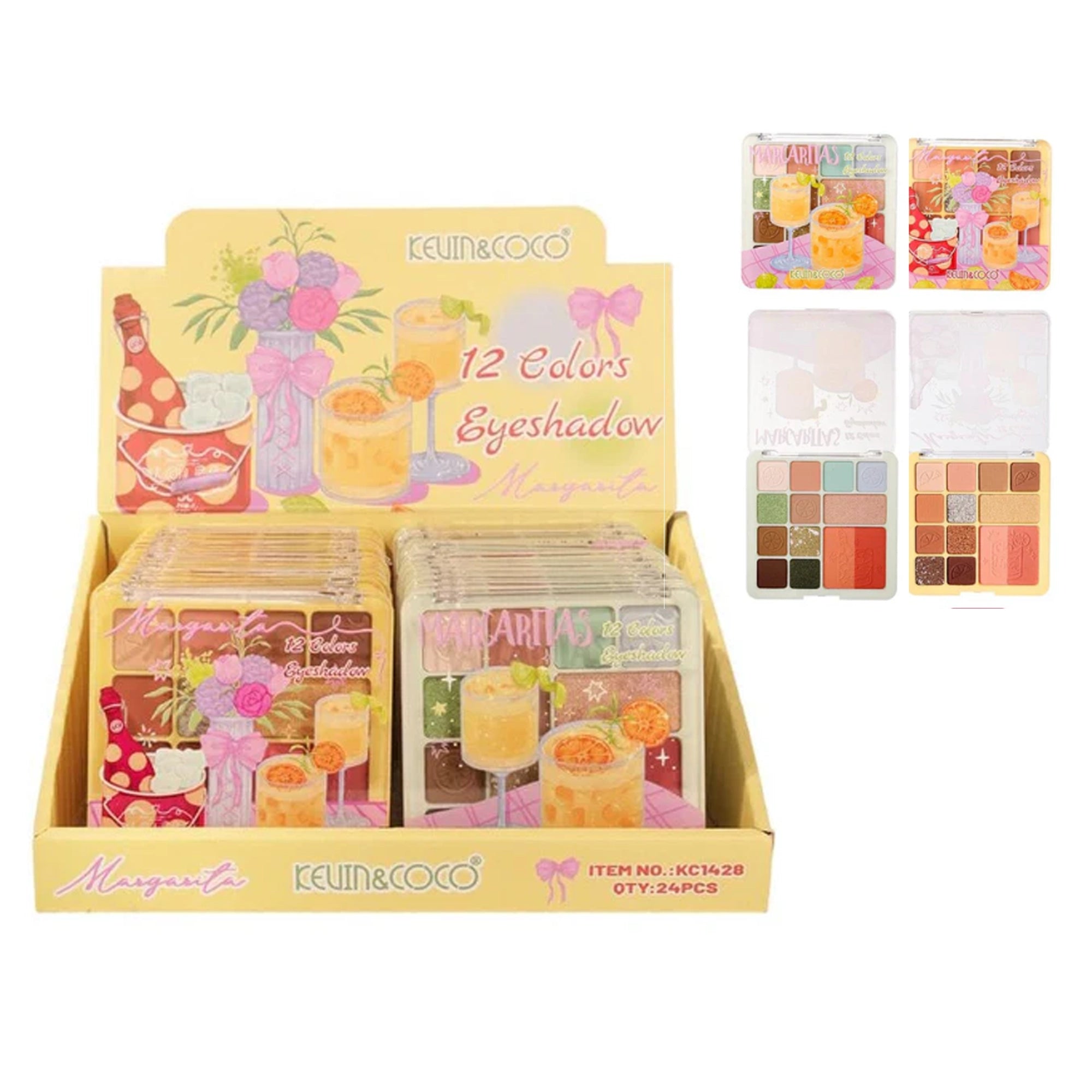 Kevin & Coco - "Margarita" 12-Color Eyeshadow Palette Display Set