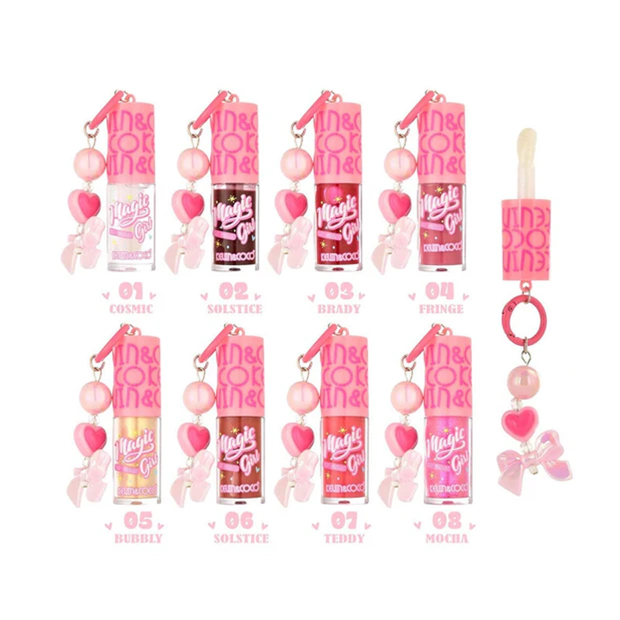 Kevin & Coco - "Magic Girl" Keychain Lip Gloss Set - 24pcs