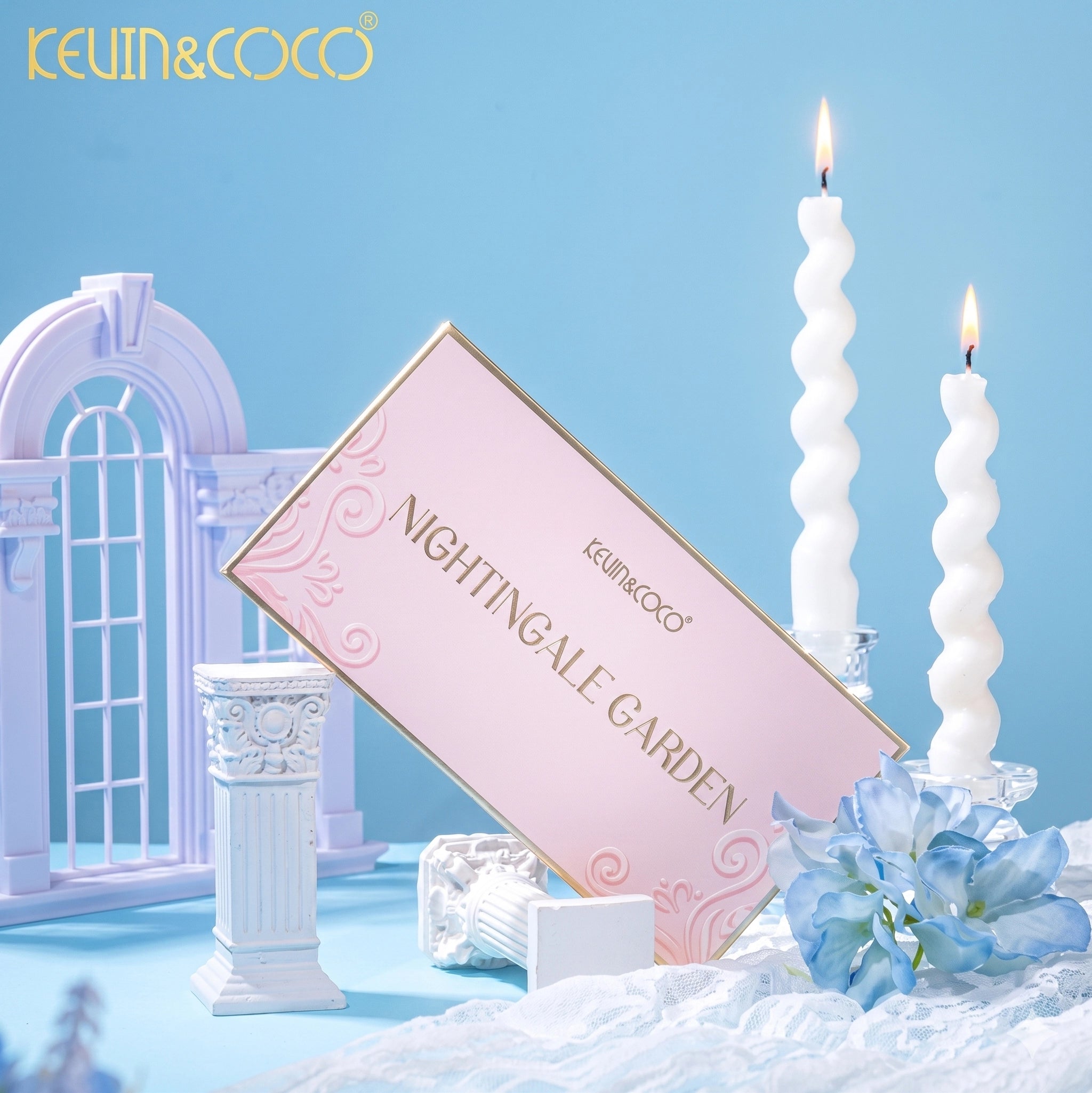 Kevin & Coco - "Nightingale Garden" 18-Color Eyeshadow Palette Set (Pack of 6)