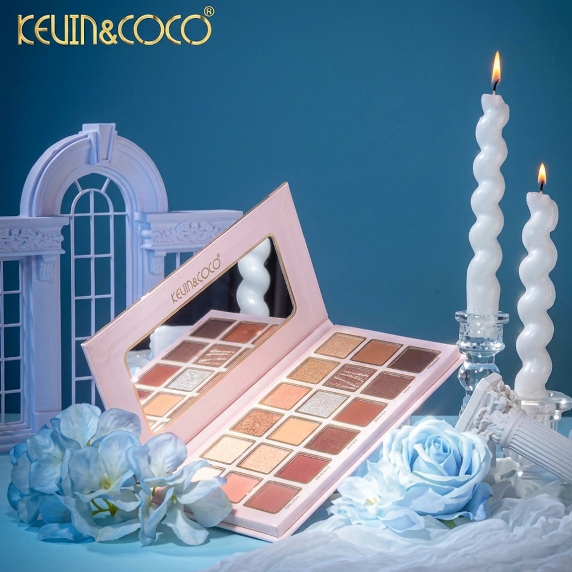 Kevin & Coco - "Nightingale Garden" 18-Color Eyeshadow Palette Set (Pack of 6)