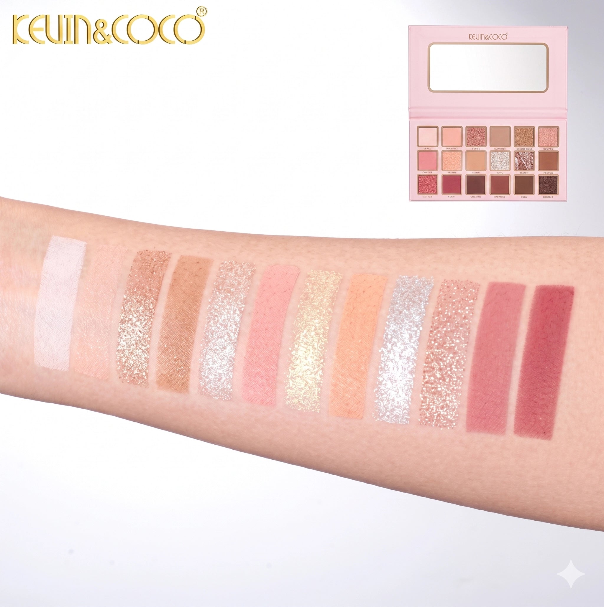 Kevin & Coco - "Nightingale Garden" 18-Color Eyeshadow Palette Set (Pack of 6)
