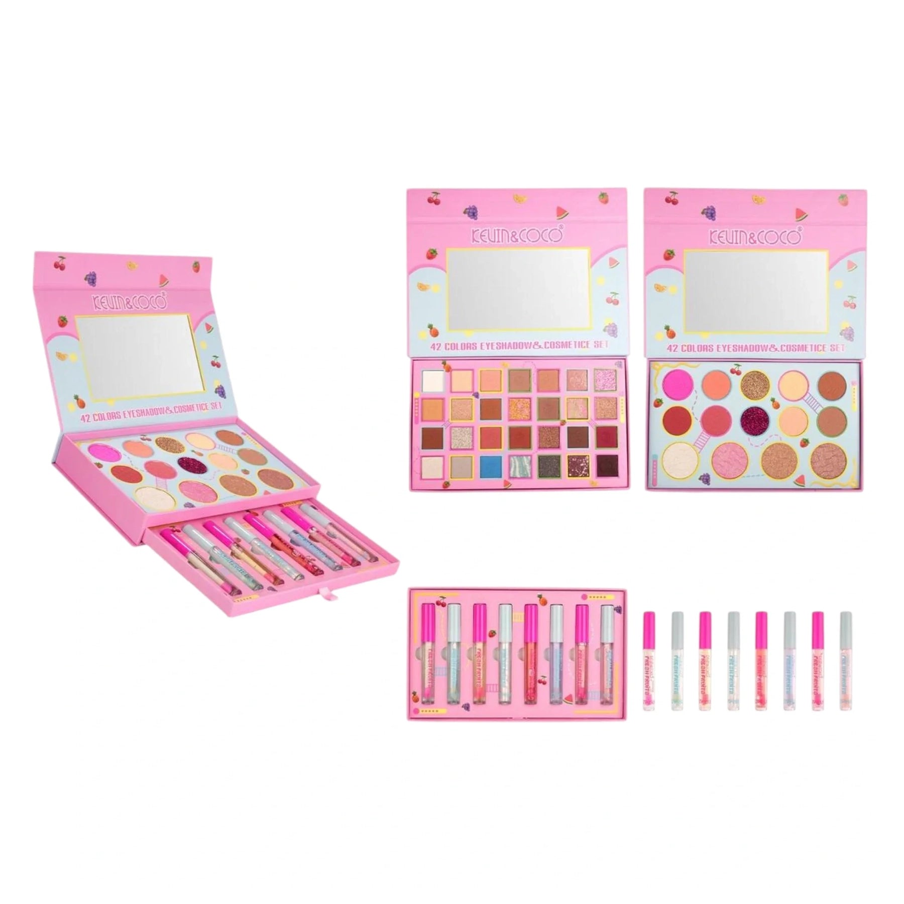 Kevin & Coco - Fresh Fruits 42 Colors Eyeshadow & Cosmetic 6 Set