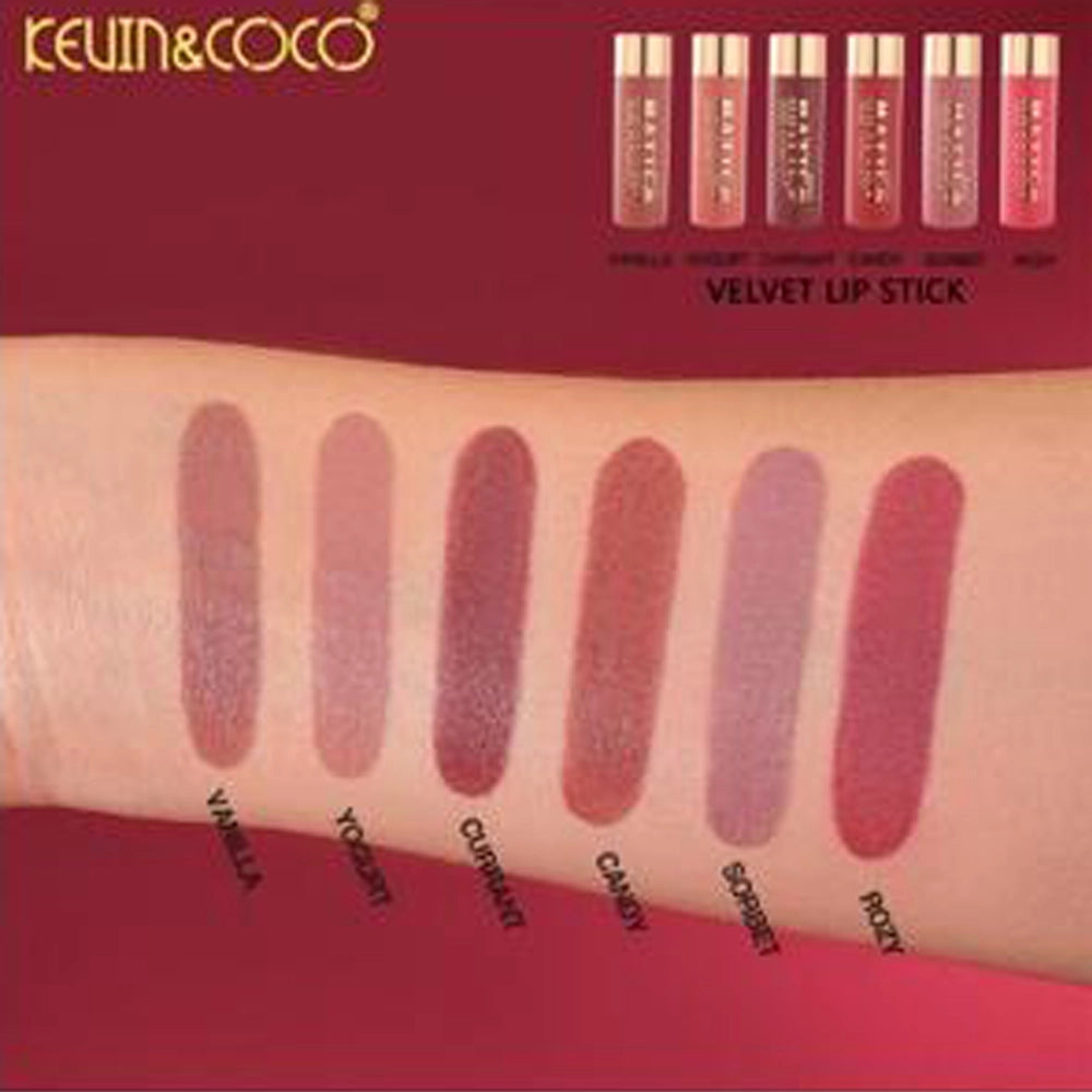 Kevin & Coco - Pink Flowers Velvet Lipstick – 24PC Display Set