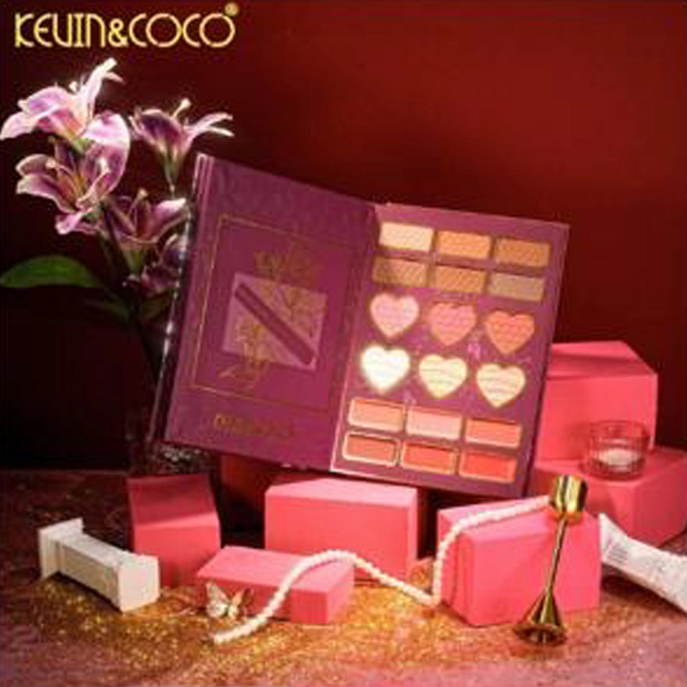 Kevin & Coco - Pink Flowers Eyeshadow Palette (6PC Display Set)