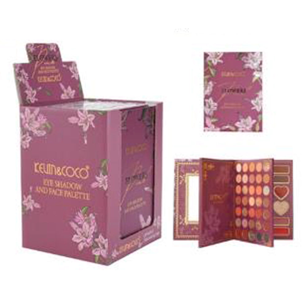 Kevin & Coco - Pink Flowers Eyeshadow Palette (6PC Display Set)