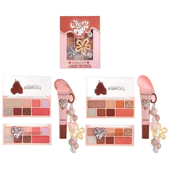 Kevin & Coco - LOVE IS IN THE AIR 8 Color Palette & Lip Gloss Set
