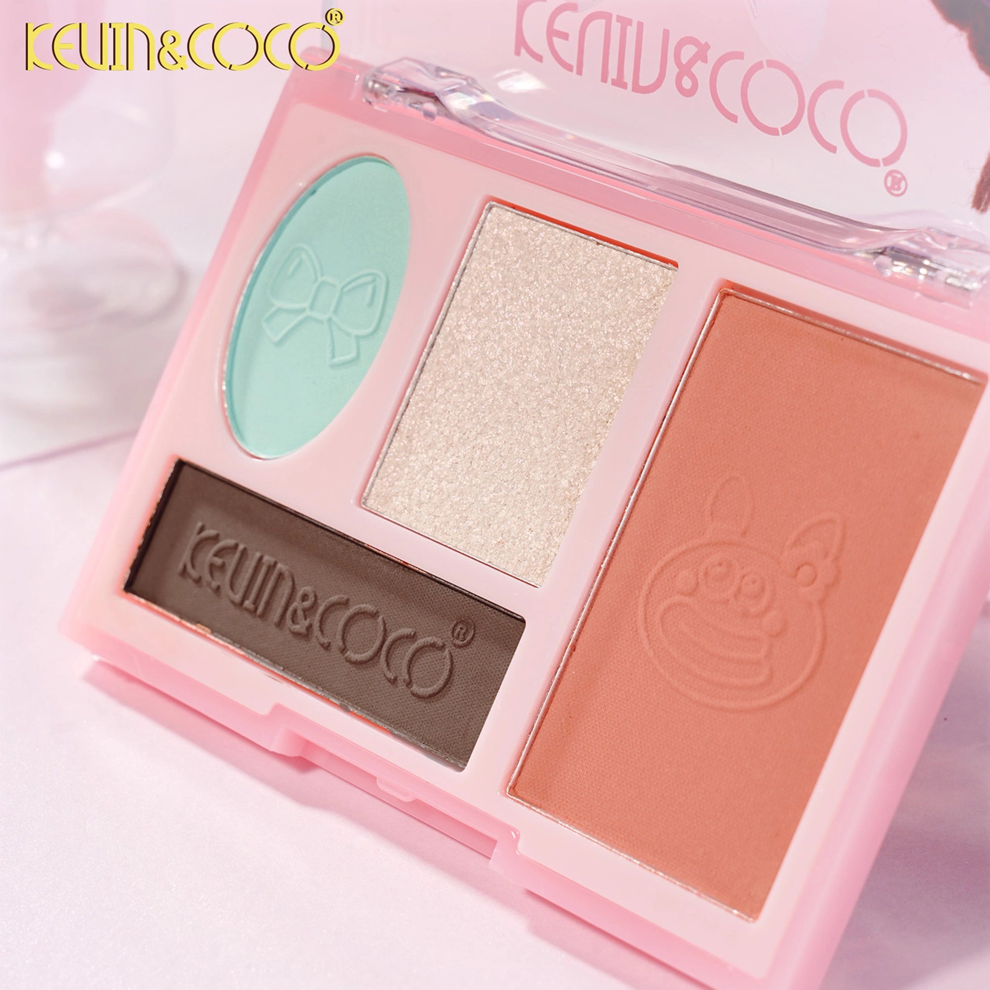 Kevin & Coco - Rainbow Twisty Braid Eyeshadow & Blush Palette Set - Pink