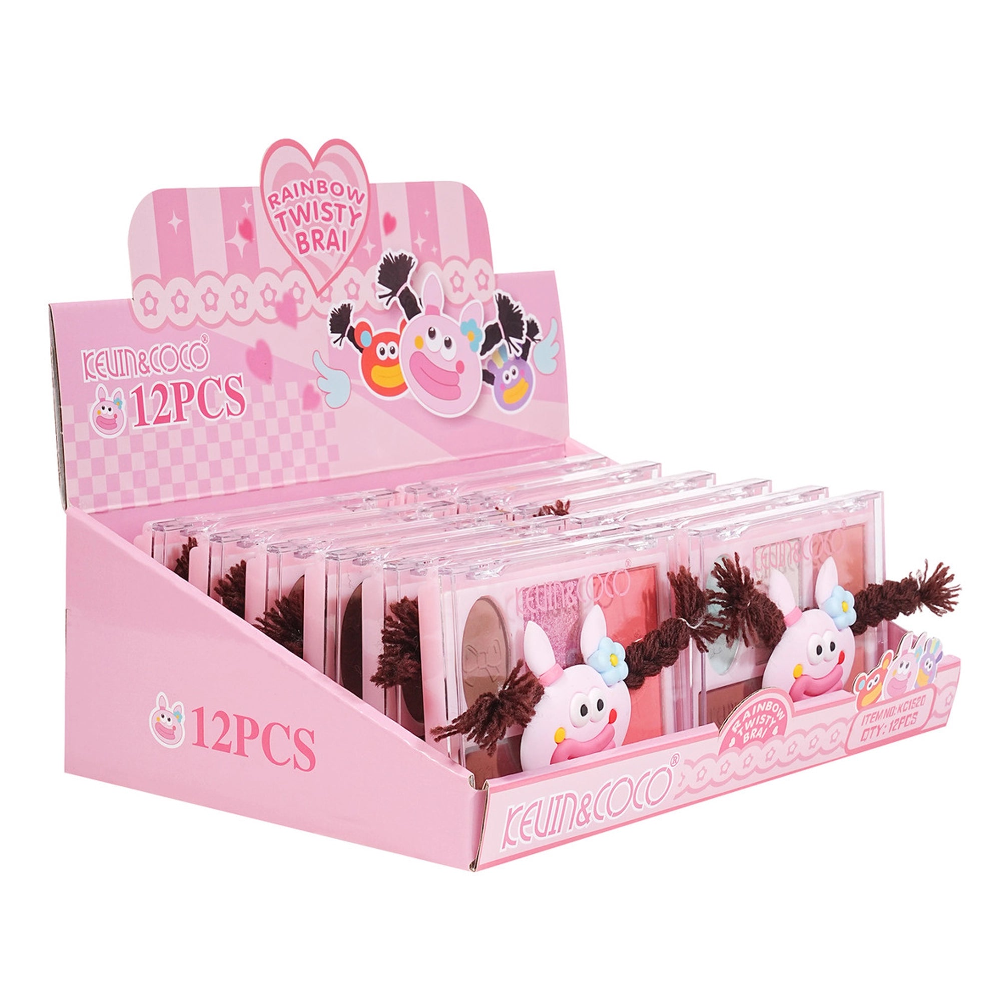 Kevin & Coco - Rainbow Twisty Braid Eyeshadow & Blush Palette Set - Pink