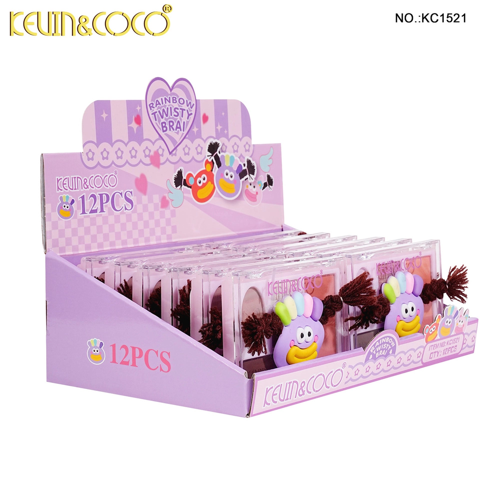 Kevin & Coco - Rainbow Twisty Braid Eyeshadow & Blush Palette Set - Purple