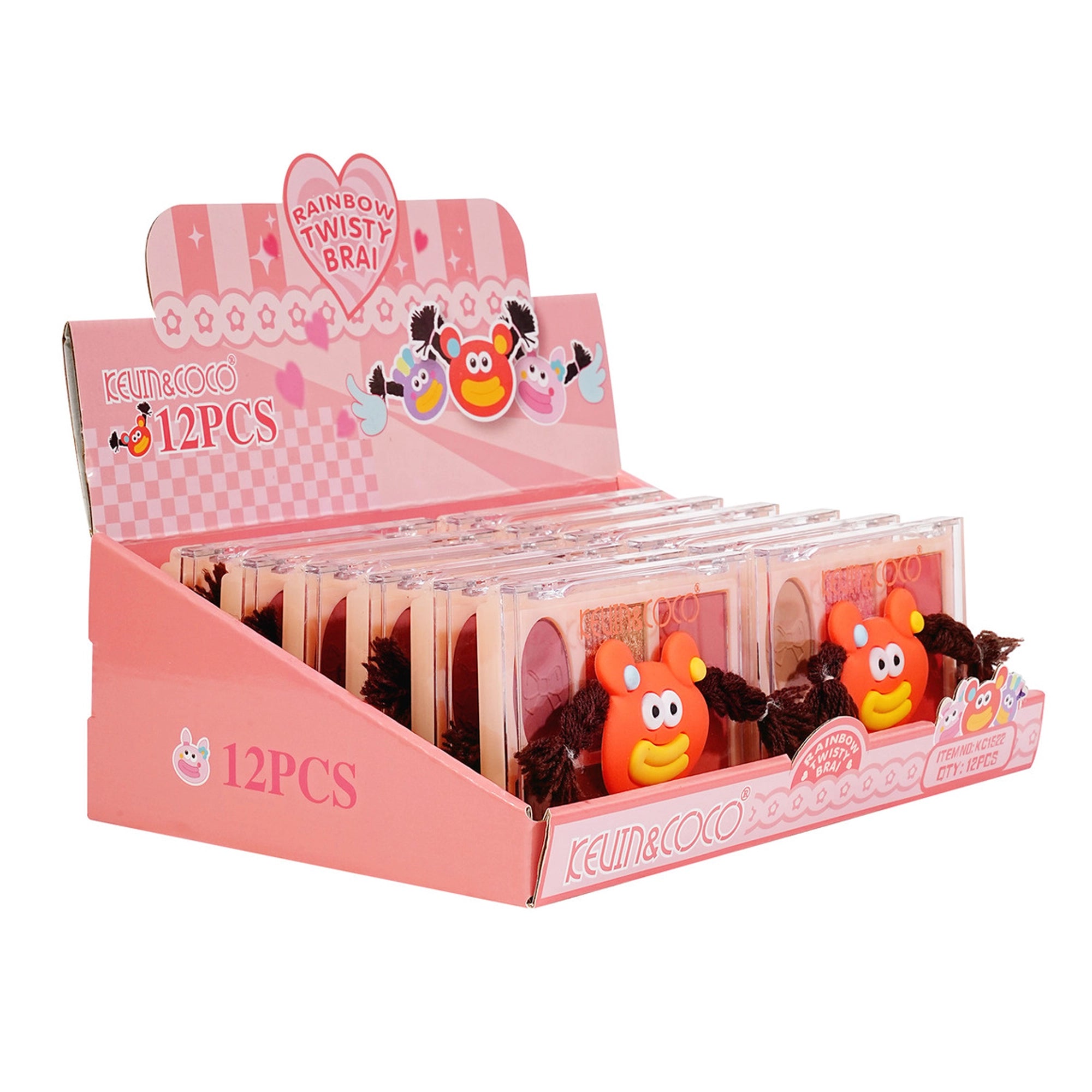 Kevin & Coco - Rainbow Twisty Braid Eyeshadow & Blush Palette Set - Orange